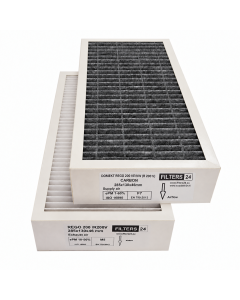 DOMEKT R200V (REGO 200) carbon filter set – activated carbon replacement air filters for Komfovent ventilation unit, designed for odor reduction and improved indoor air quality.