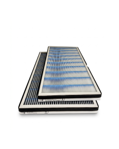 Alternative carbon filter set compatible with SYSTEMAIR SAVE VSR 300 ventilation unit – activated carbon replacement air filters for odor reduction and improved indoor air quality.
Carbon filters for the SAVE VSR 300 include an activated carbon layer tha